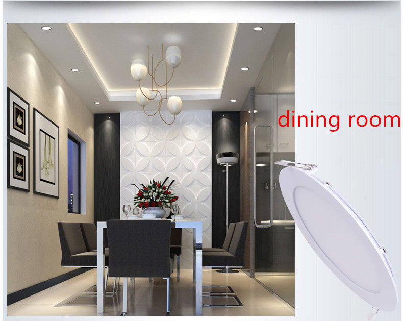 Ultra Thin Led Panel Downlight 3w 6w 9w 12w 15w 18w LED Round Ceiling Light Built-in AC85-265V LED Panel Light SMD2835