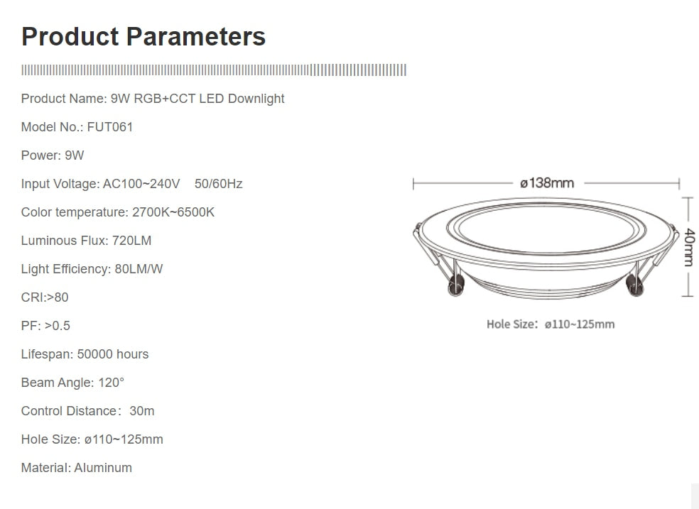 Miboxer 6W 9W 12W 15W 18W 25W RGB+CCT LED Downlight Ceiling Spotlight FUT060 FUT061 FUT062 FUT063 FUT064 FUT065 FUT066 FUT068 Spotlight