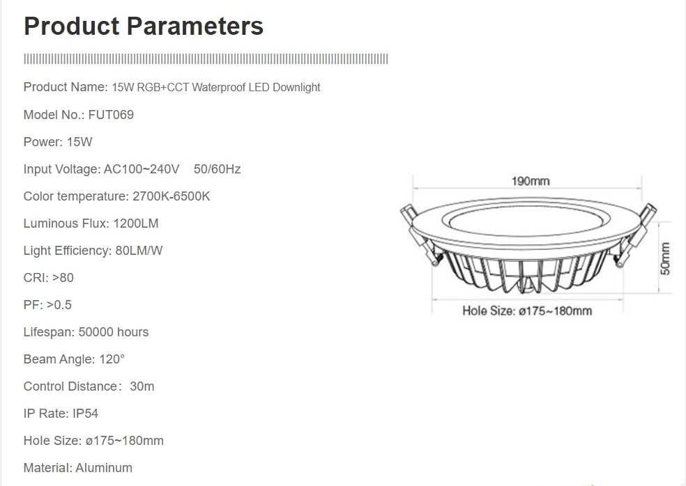 Miboxer 6W 9W 12W 15W 18W 25W RGB+CCT LED Downlight Ceiling Spotlight FUT060 FUT061 FUT062 FUT063 FUT064 FUT065 FUT066 FUT068 Spotlight