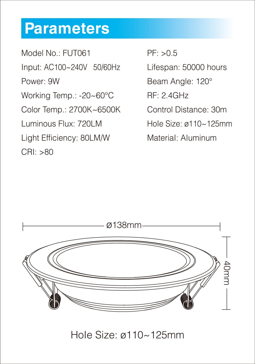 Miboxer 6W 9W 12W 15W 18W 25W RGB+CCT LED Downlight Ceiling Spotlight FUT060 FUT061 FUT062 FUT063 FUT064 FUT065 FUT066 FUT068 Spotlight