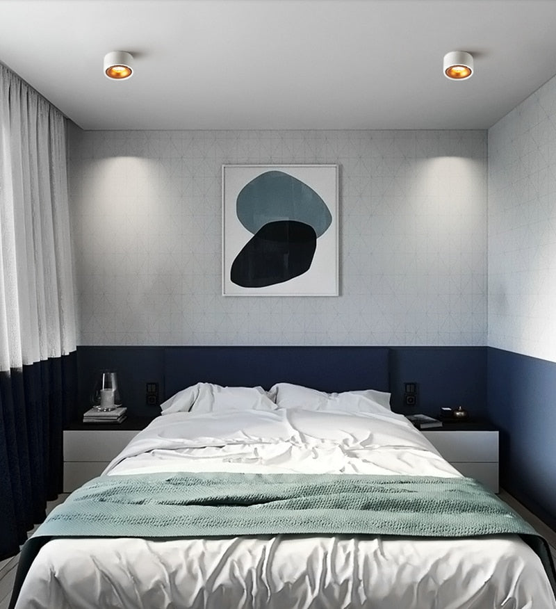 Ultra-Thin Round Surface Mounted COB LED Downlights 7W/10W/12W LED Ceiling Spot Lights AC110~240V LED Background Lamps Lighting