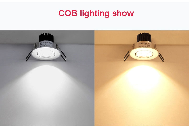 LED Downlight 3W Ultra Bright Round RGB Aluminum AC220V Dimmable LED Down Light warm/cold Recessed Spot Light Lamp Home KTV