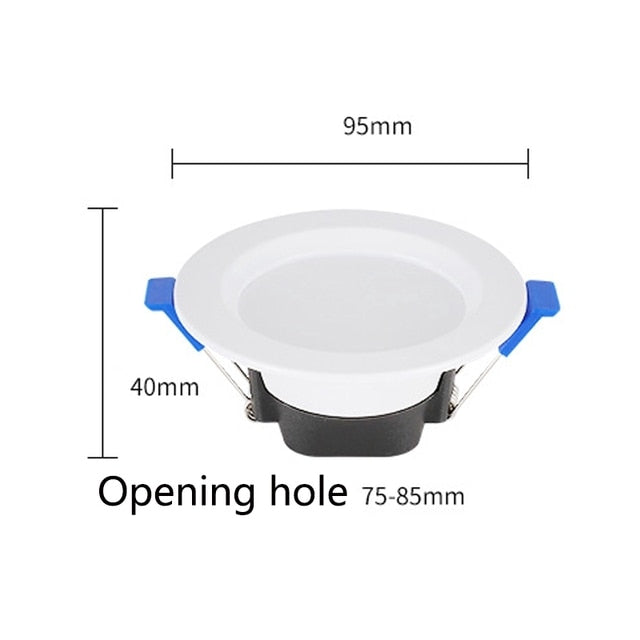 220V 7W 3 Color Dimmable Led Downlight Round Led Recessed Ceiling Panel Light Led Down Light Fixture Lamp Ceiling Lamp