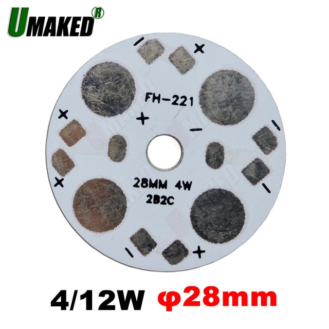 led aluminum plate board for high power beads, 4w 12W 28mm LED pcb board for bulb light downlight etc