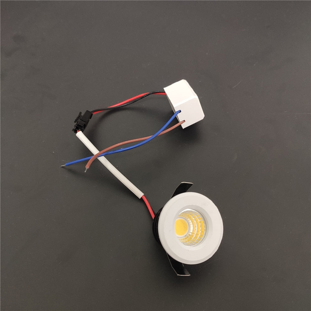 LED Spot Light Hole 30mm 110V 220V 3W Cob Dimmable White/Black/Silver MiNi downlight Recessed For Cabinet Gypsophila Display