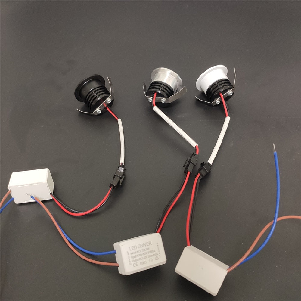 LED Spot Light Hole 30mm 110V 220V 3W Cob Dimmable White/Black/Silver MiNi downlight Recessed For Cabinet Gypsophila Display