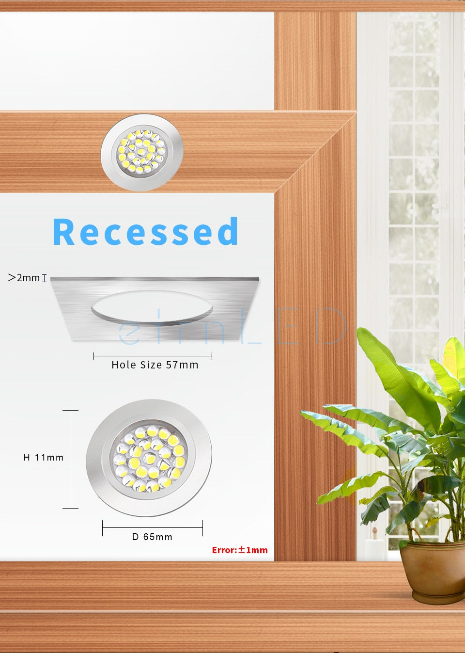 etrnLED Ceiling Led Spot Light Round Mini Focus 12V 1.5W Ultra Thin Dimmable Built In Lamps Downlight for Indoor House Showcase