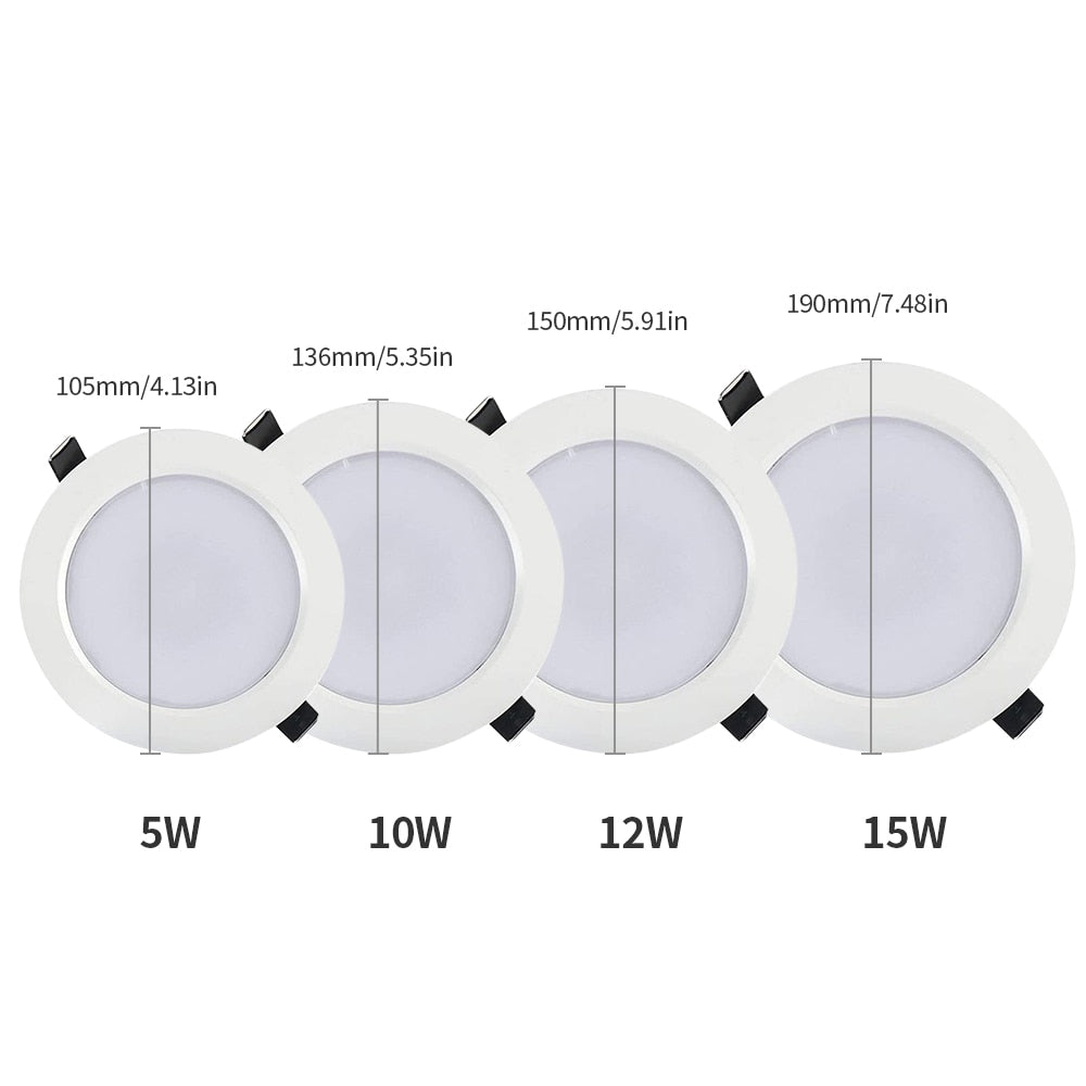 Dimmable 15W LEDs Recessed Lighting Downlight with IR Remote Control 16 Color & 4 Flashing Modes RGBW Floodlight Ceiling Light