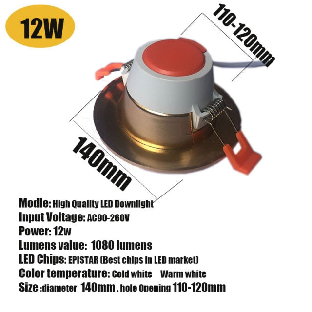 Focos Led Techo Led Downlight Led Bulb 15W 12W 9W 5W 3W Round 220V 230V 240V For Bedroom Kitchen Indoor LED Spot Light