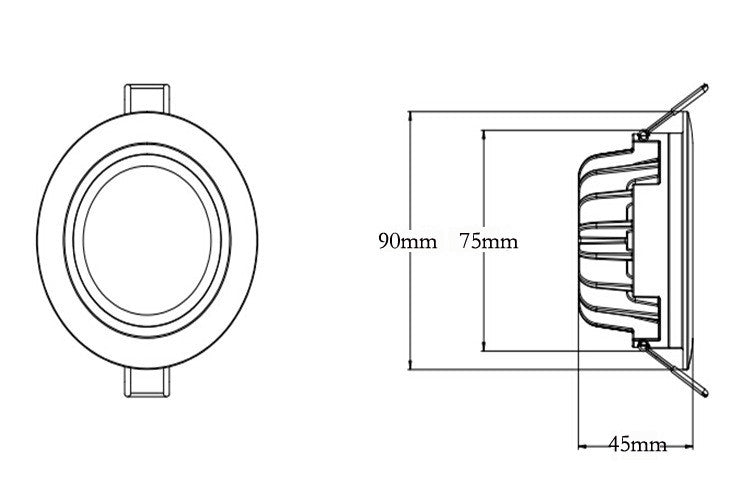 Waterproof IP65 AC 220V 5W /7W/9W/ Driverless dimmable Led panel light Cold white Warm white LED Downlight LED Light