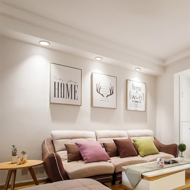 Round Light COB Dimmable Downlight Super Bright Recessed Glare 7W 10W 12W LED Round Led Ceiling Lampled 220v Bedroom Hotel