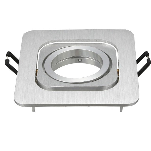 Square Adjustable White LED Recessed Spotlight Down Light Fitting For MR16 GU10 Bulb Fixture Downlight Holder Dual Ceiling Frame