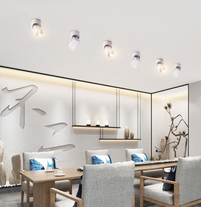 Dimmable high quality rotating LED downlight surface mounted adjustment COB ac85-265V 10W 15W LED ceiling light spotlight