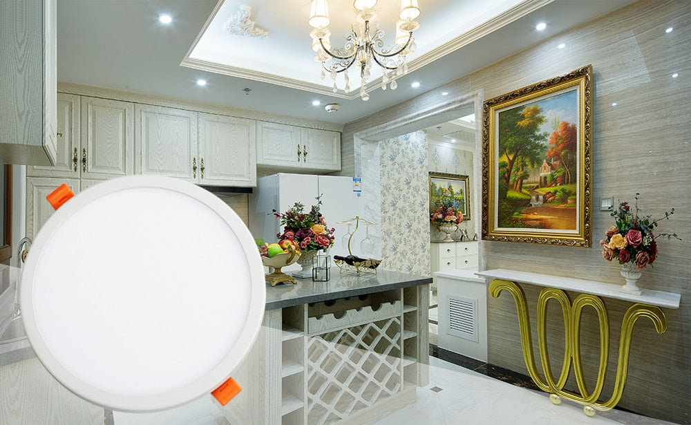 LED Panel Lights Ultrathin Surface Downlight 6W 8W 15W 20W 220V Square Round Panel Light White/Warm Indoor Bedroom LED Light