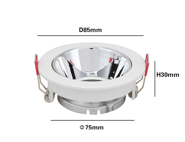 Round Nickel Recessed LED Ceiling Light Adjustable Frame MR16 GU10 Bulb Fixture Downlight Holder