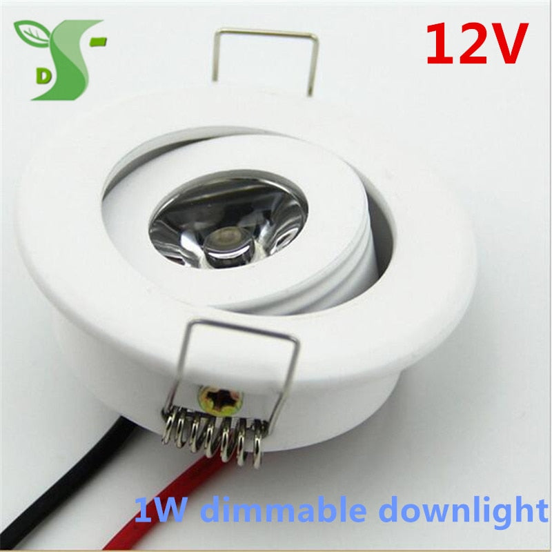 DC 12V dimmable LED downlight led verlichting led panel 1W spot light with driver black/silver/white color 5pcs/lot