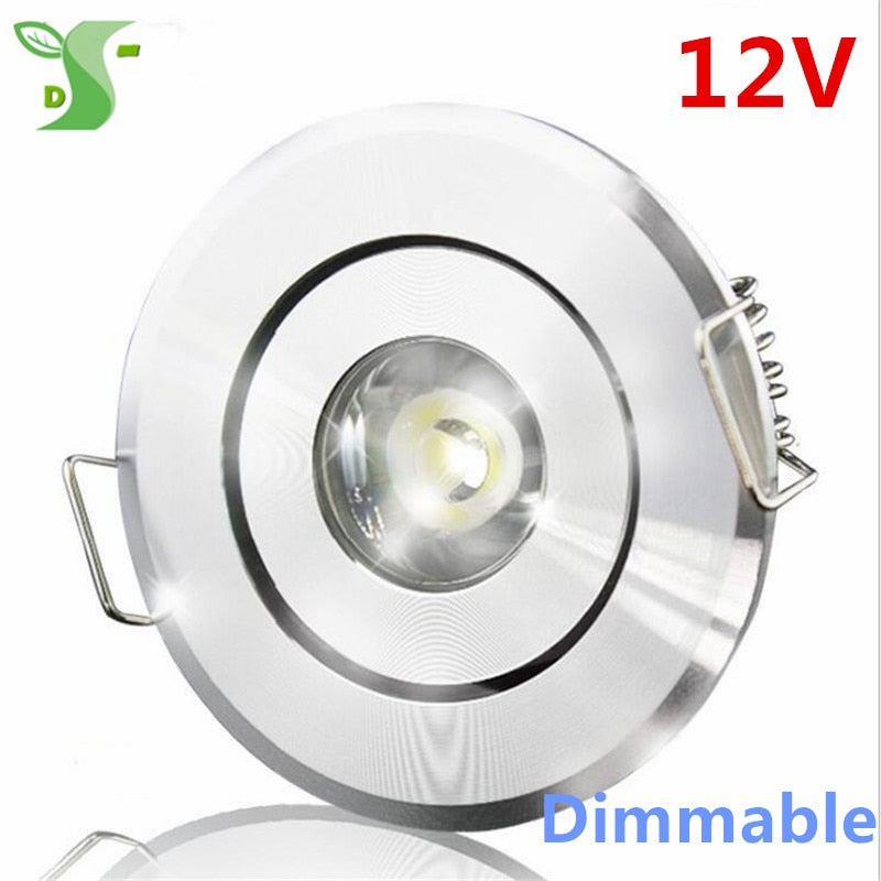 DC 12V dimmable LED downlight led verlichting led panel 1W spot light with driver black/silver/white color 5pcs/lot
