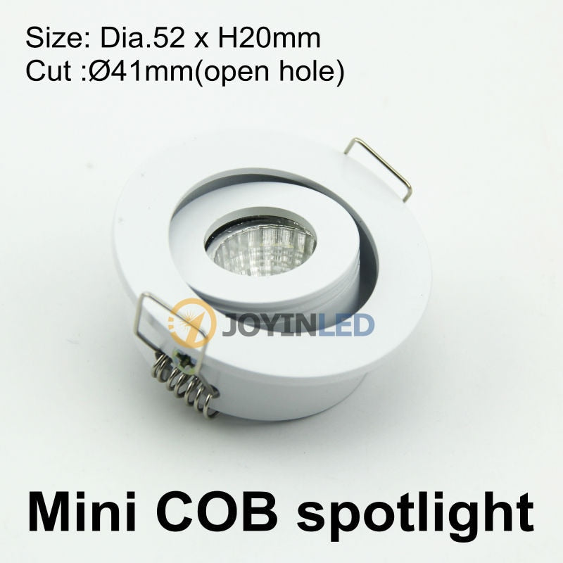LED Downlight 2018 CE ROSH High Quality 3W Round Dimmable MINI LED COB Cabinet Downlights Cut out 42mm AC230V Factory JOYINLED
