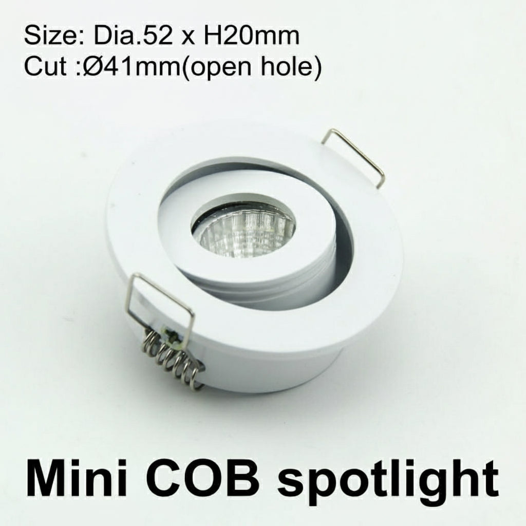 LED Downlight 2018 CE ROSH High Quality 3W Round Dimmable MINI LED COB Cabinet Downlights Cut out 42mm AC230V Factory JOYINLED