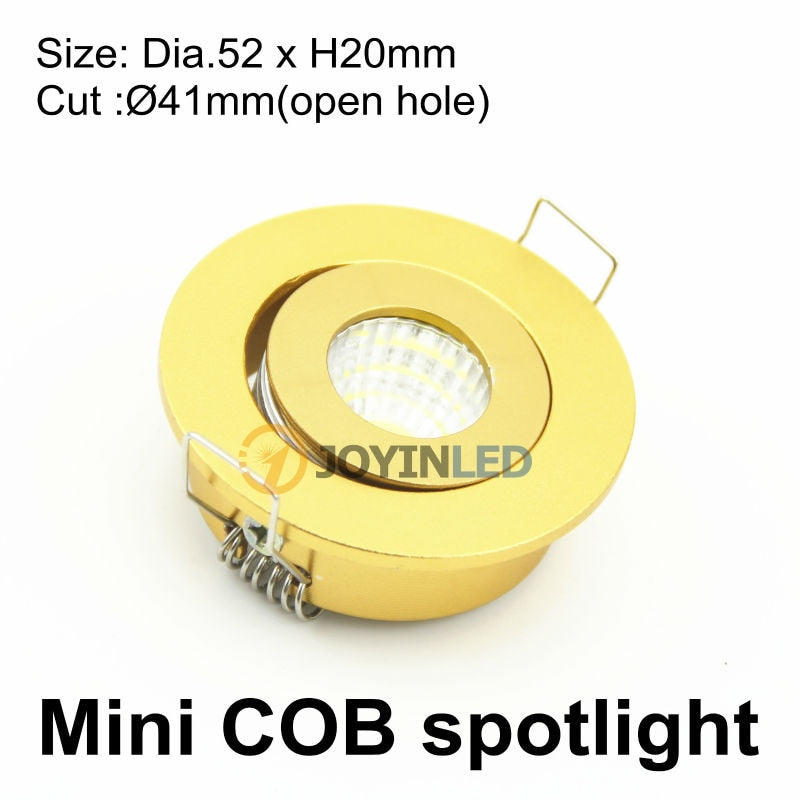 LED Downlight 2018 CE ROSH High Quality 3W Round Dimmable MINI LED COB Cabinet Downlights Cut out 42mm AC230V Factory JOYINLED