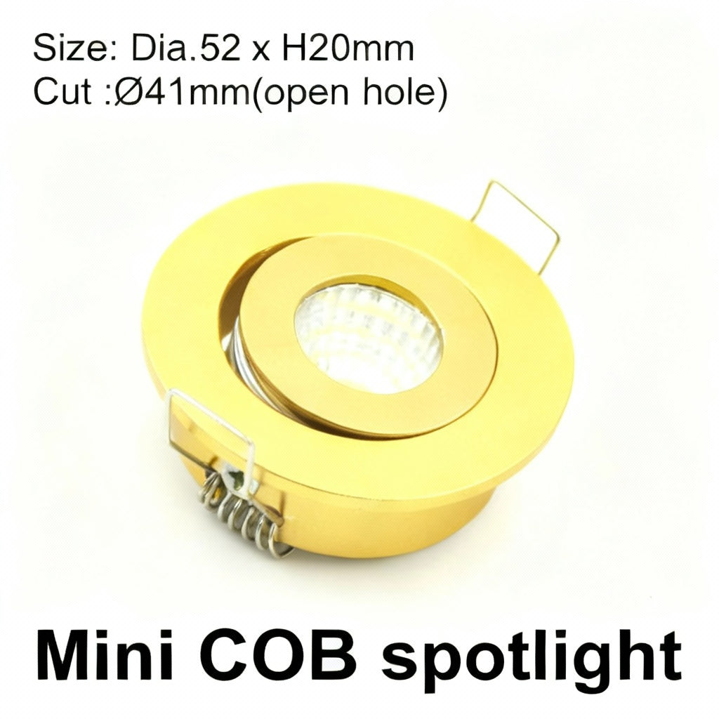 LED Downlight 2018 CE ROSH High Quality 3W Round Dimmable MINI LED COB Cabinet Downlights Cut out 42mm AC230V Factory JOYINLED
