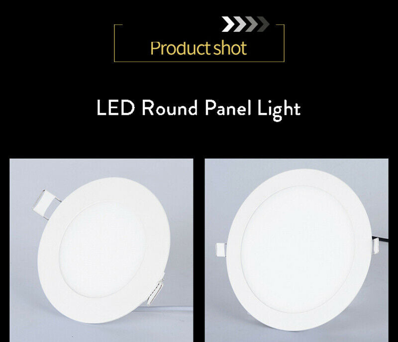 Round LED Panel Light Recessed Kitchen Bathroom Ceiling Lamp Dimmable 110V 220V 6W 9W LED Downlight Warm White Cool White Lamps