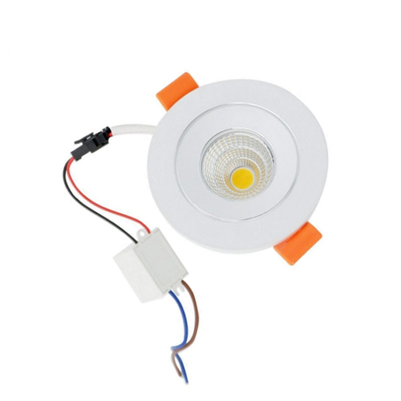 Round Square Dimmable Led downlight light COB Ceiling Spot Light 3w 5w ceiling recessed Lights Indoor Lighting AC110V 220V