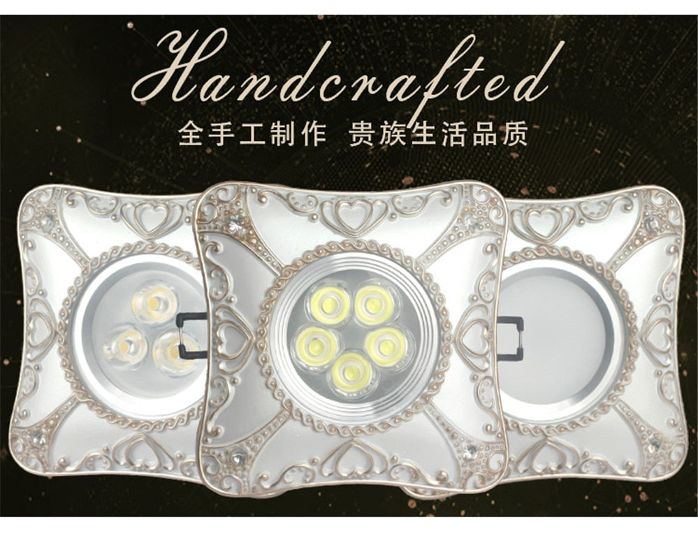 European Rhombus Heart Pattern Fashion Led Downlights For Hallway Dining Room Kitchen Foyer 7.5Cm Hole 220V Recessed Spot Lamp