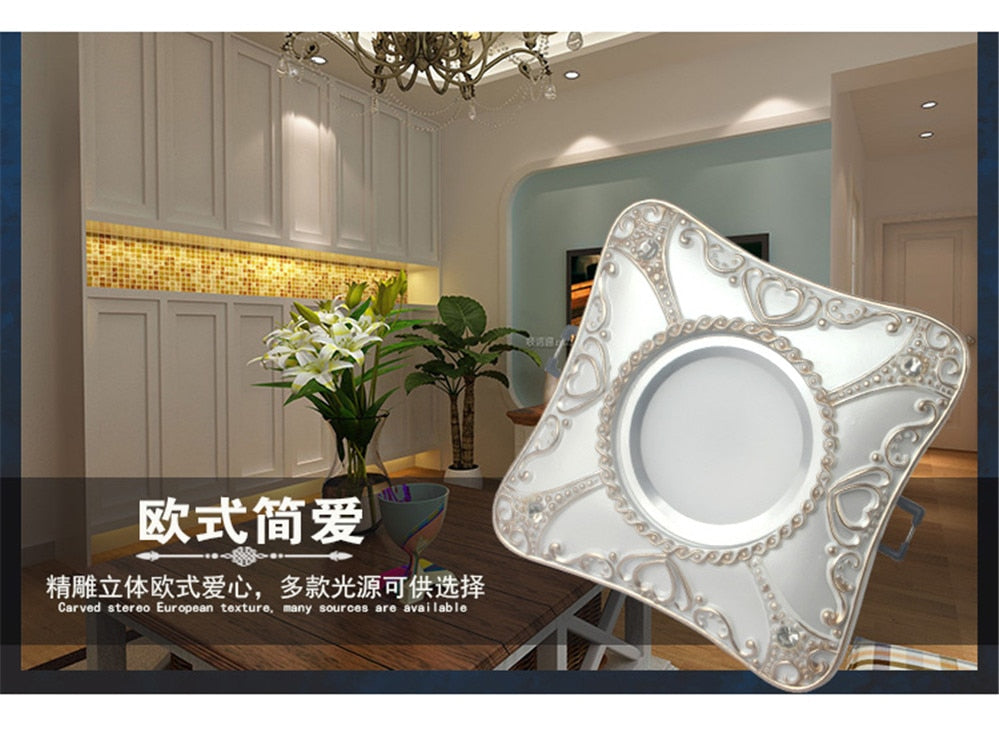 European Rhombus Heart Pattern Fashion Led Downlights For Hallway Dining Room Kitchen Foyer 7.5Cm Hole 220V Recessed Spot Lamp