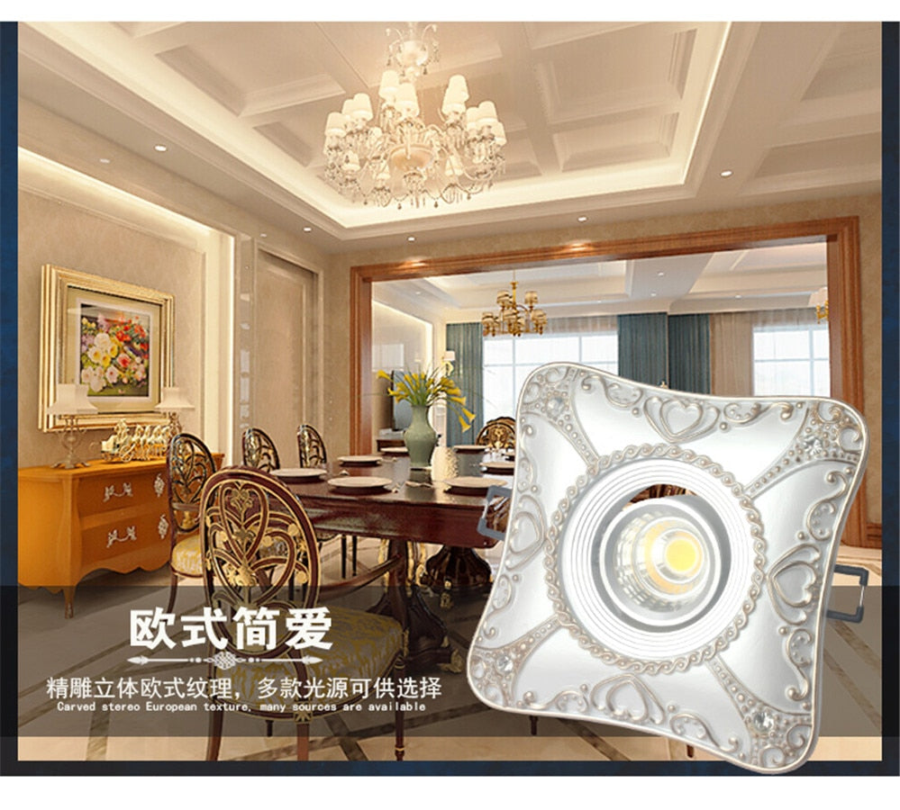 European Rhombus Heart Pattern Fashion Led Downlights For Hallway Dining Room Kitchen Foyer 7.5Cm Hole 220V Recessed Spot Lamp