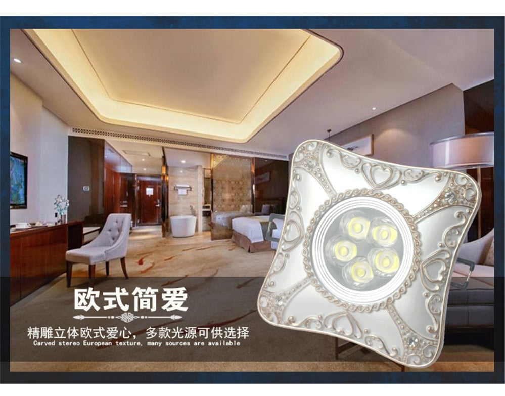 European Rhombus Heart Pattern Fashion Led Downlights For Hallway Dining Room Kitchen Foyer 7.5Cm Hole 220V Recessed Spot Lamp