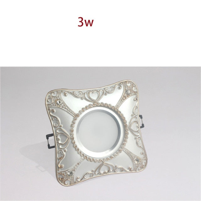 European Rhombus Heart Pattern Fashion Led Downlights For Hallway Dining Room Kitchen Foyer 7.5Cm Hole 220V Recessed Spot Lamp