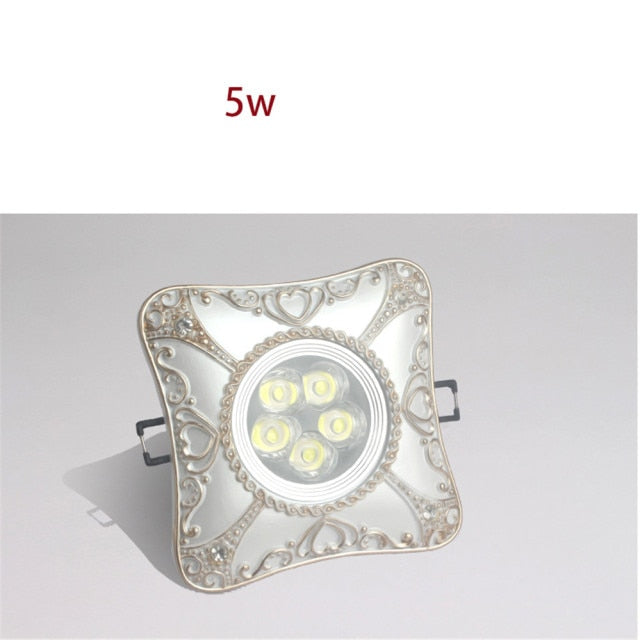 European Rhombus Heart Pattern Fashion Led Downlights For Hallway Dining Room Kitchen Foyer 7.5Cm Hole 220V Recessed Spot Lamp