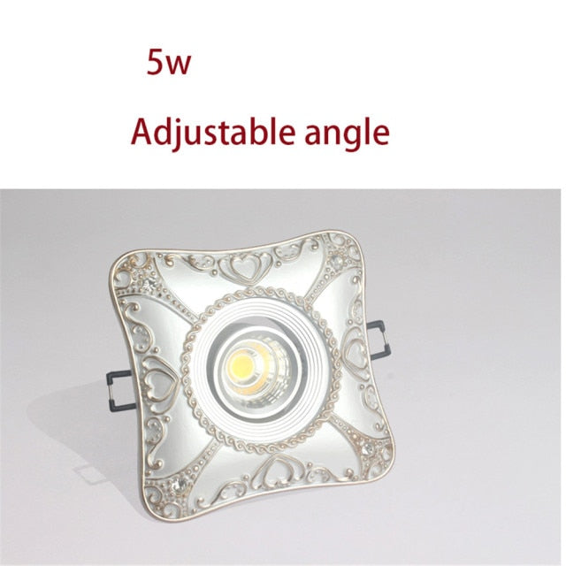 European Rhombus Heart Pattern Fashion Led Downlights For Hallway Dining Room Kitchen Foyer 7.5Cm Hole 220V Recessed Spot Lamp