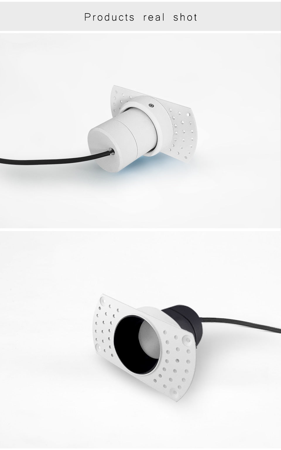 COOJUN led 5W Embedded Ceiling Lamp Frame Seamless Endless Downlight COB CRI Ra 93 Wall Wash Mini Spotlight Indoor Lamp