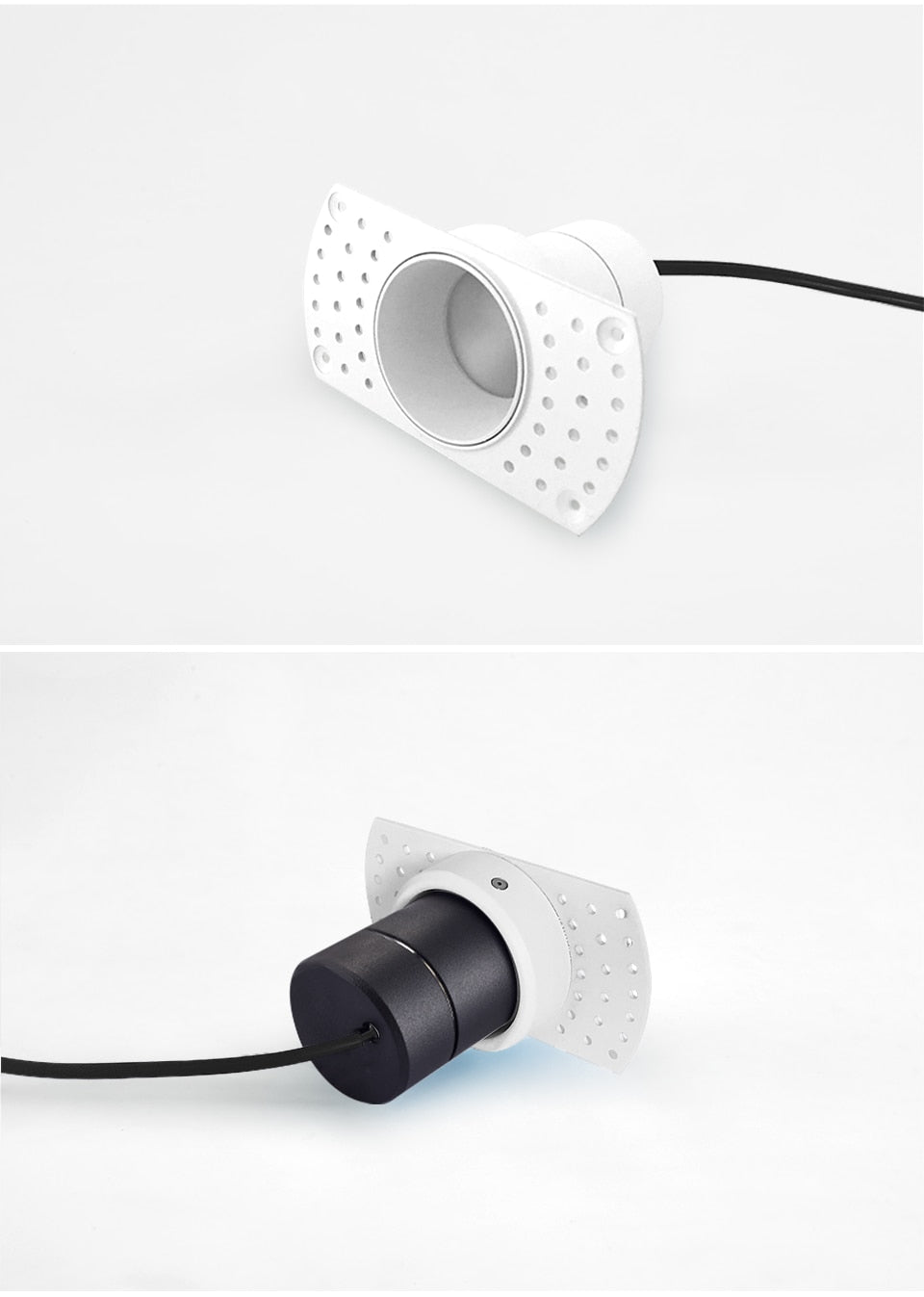 COOJUN led 5W Embedded Ceiling Lamp Frame Seamless Endless Downlight COB CRI Ra 93 Wall Wash Mini Spotlight Indoor Lamp