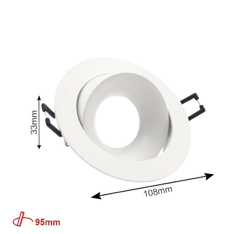 Round Double Rings LED Downlights Ceiling Fitting Base MR16 GU10 85-265V 90mm Cut Hole Beam Rotatable Indoor Lighting