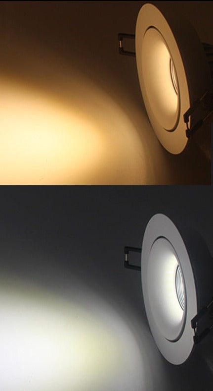 Round Double Rings LED Downlights Ceiling Fitting Base MR16 GU10 85-265V 90mm Cut Hole Beam Rotatable Indoor Lighting
