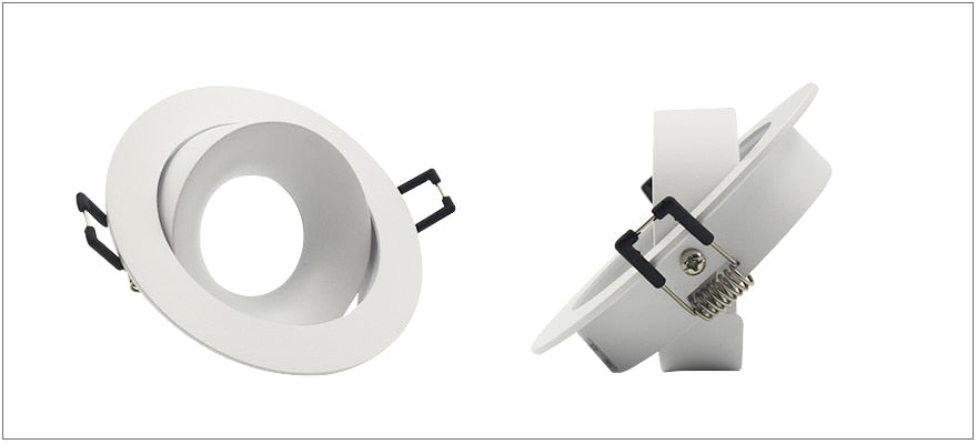 Round Double Rings LED Downlights Ceiling Fitting Base MR16 GU10 85-265V 90mm Cut Hole Beam Rotatable Indoor Lighting