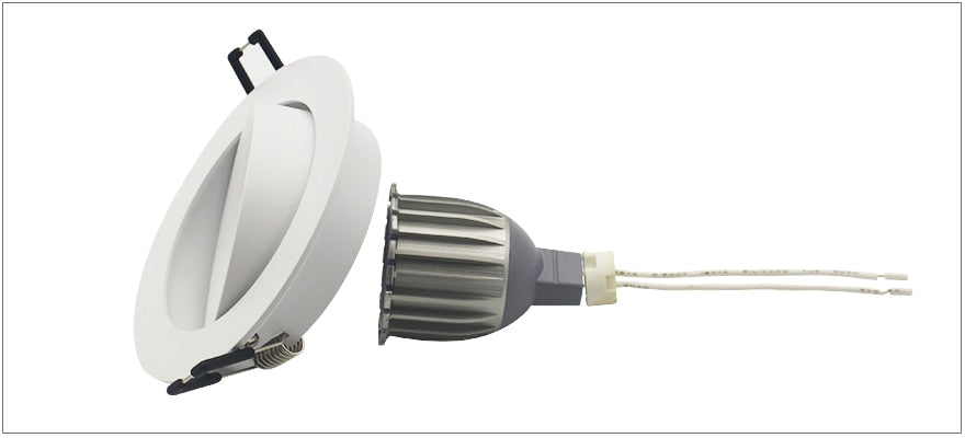 Round Double Rings LED Downlights Ceiling Fitting Base MR16 GU10 85-265V 90mm Cut Hole Beam Rotatable Indoor Lighting