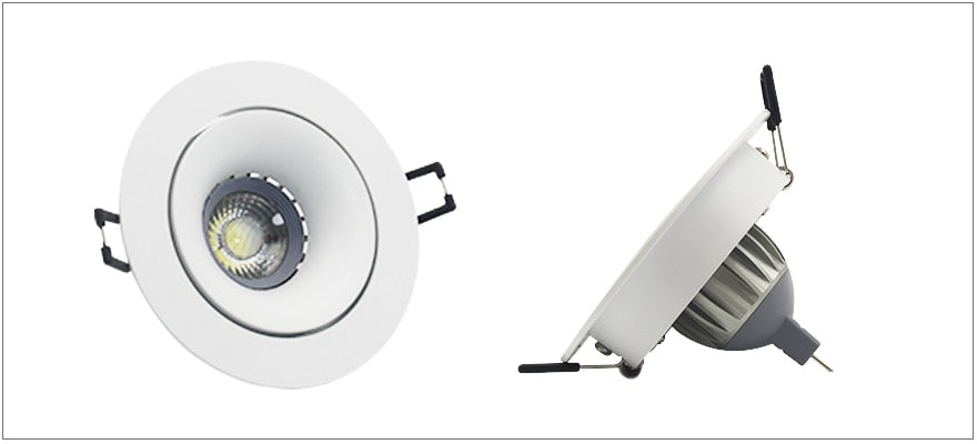 Round Double Rings LED Downlights Ceiling Fitting Base MR16 GU10 85-265V 90mm Cut Hole Beam Rotatable Indoor Lighting