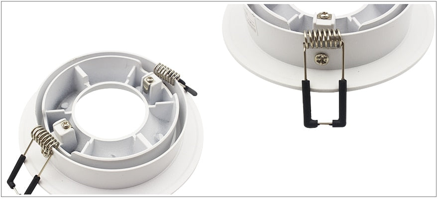 Round Double Rings LED Downlights Ceiling Fitting Base MR16 GU10 85-265V 90mm Cut Hole Beam Rotatable Indoor Lighting