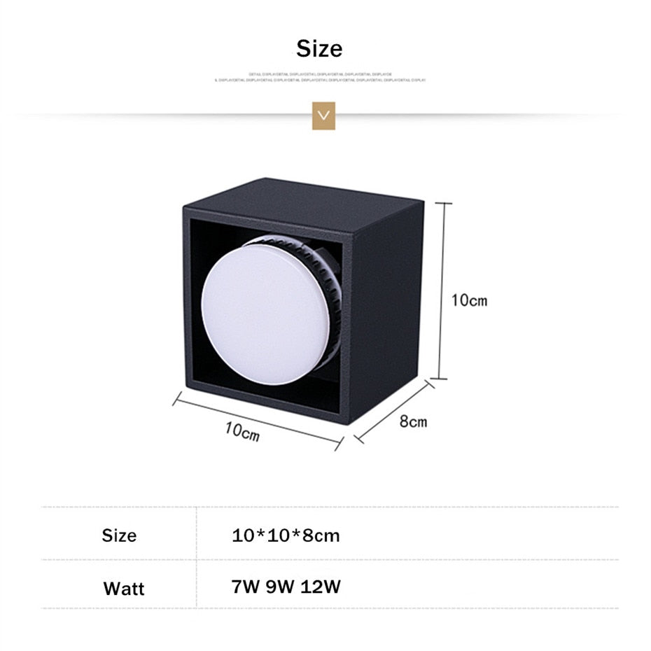 DBF Angle Adjustable LED Surface Mounted Downlight 7W/9W/12W+ Replaceable GX5.3 LED Lamp AC85-265V LED Ceiling Spot Light Decor