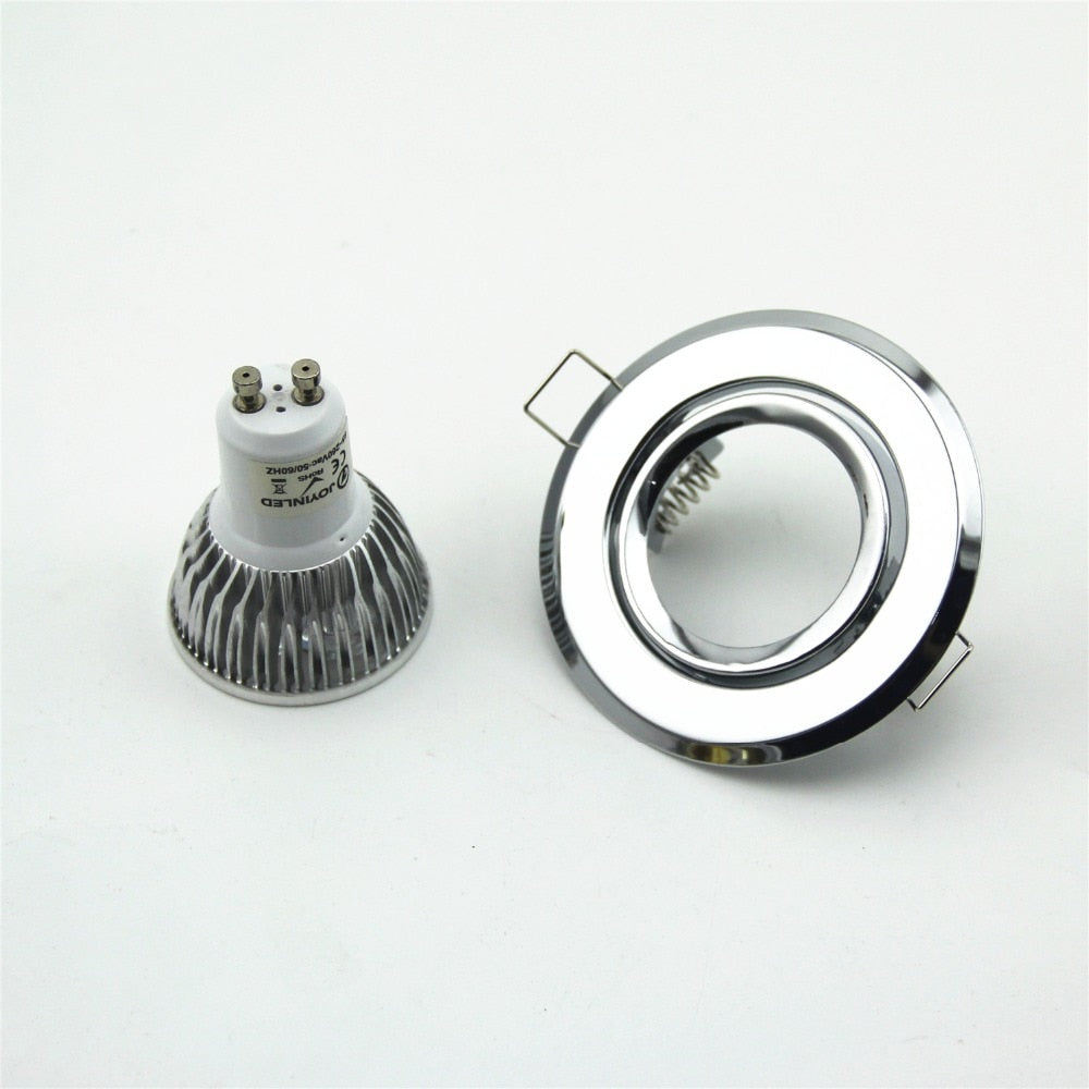 Recessed Ceiling Led Downlight Retrofit Frame Mirror Chrome Color Adjustable GU10/MR16 Bulb Fittings