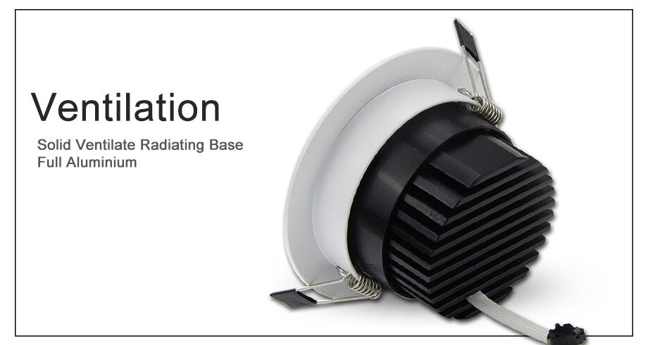 DVOLADOR Dimmable Recessed Downlight CoB Chip 6W 9W 12W 15W Ceiling Spot light White Warm White Emitting Color Rendering Lamp