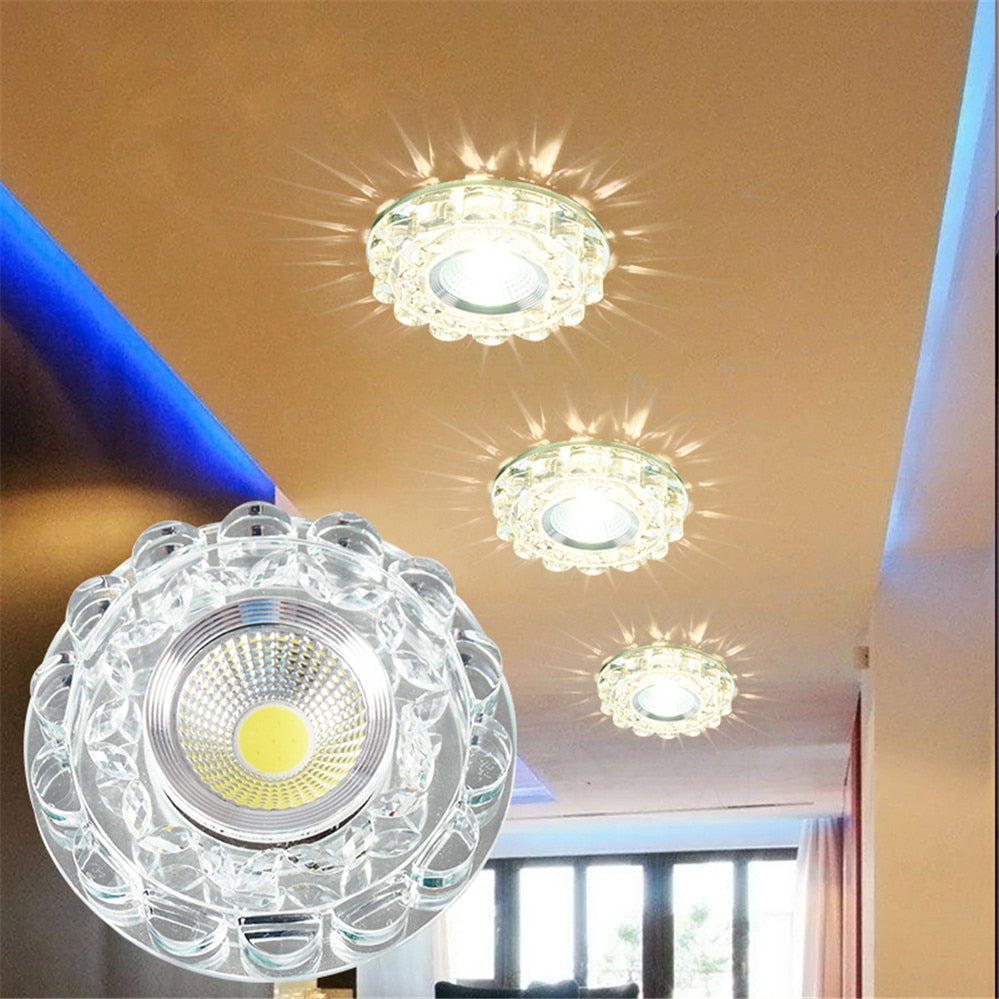 Modern Glass Crystal Garland Led Indoor Downlight for Living Room Kitchen restaurant Ceilings colorful Lighting Bull'S Eye Lamp