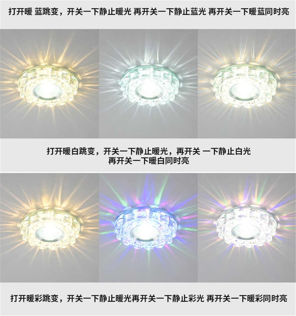 Modern Glass Crystal Garland Led Indoor Downlight for Living Room Kitchen restaurant Ceilings colorful Lighting Bull'S Eye Lamp