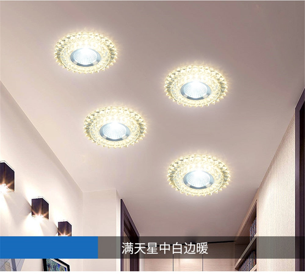 Modern Glass Crystal Garland Led Indoor Downlight for Living Room Kitchen restaurant Ceilings colorful Lighting Bull'S Eye Lamp