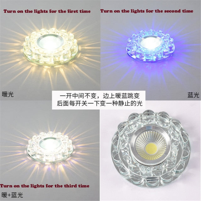 Modern Glass Crystal Garland Led Indoor Downlight for Living Room Kitchen restaurant Ceilings colorful Lighting Bull'S Eye Lamp