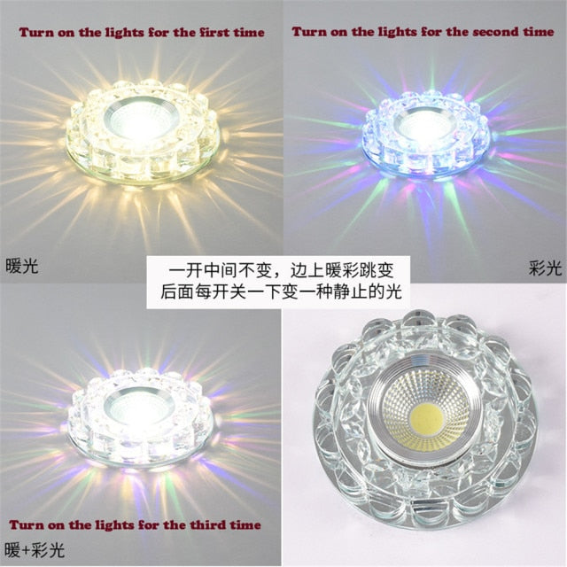 Modern Glass Crystal Garland Led Indoor Downlight for Living Room Kitchen restaurant Ceilings colorful Lighting Bull'S Eye Lamp